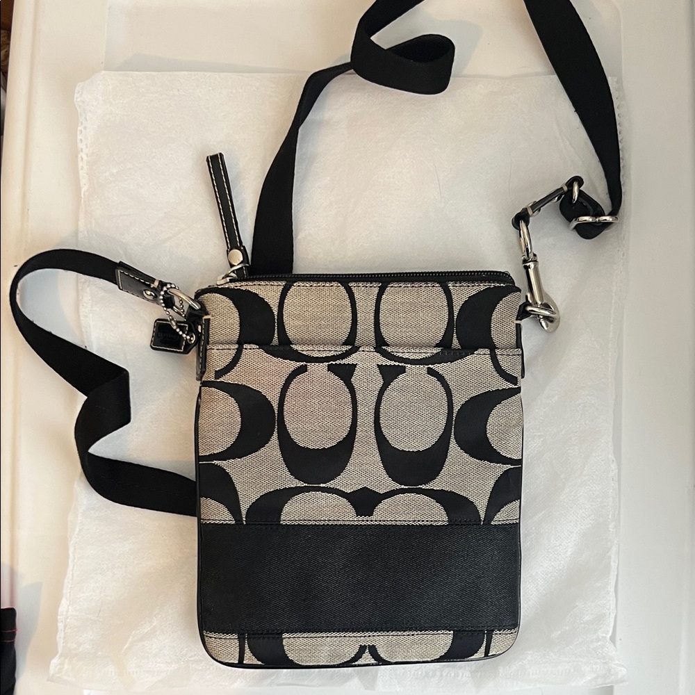 Coach Black and Tan Crossbody Bag